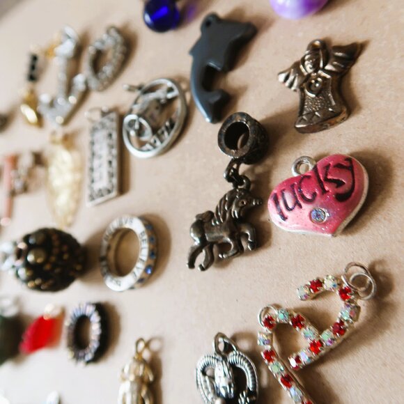 100 Pc Pandora Style Charms European Beads Crystals Enamel Bundle Vintage & More - Picture 15 of 15